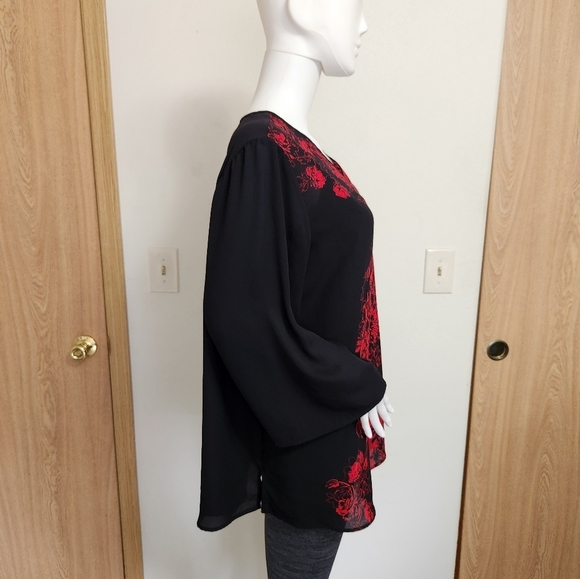 Black and red Cato blouse size 14/16W‎ - Picture 8 of 12